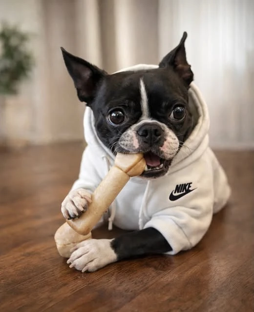 Bon Bon in her cozy hoodie
